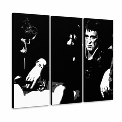 Kézzel festett POP Art festmény SCARFACE-AL PACINO 6 darab al5 – 3D látvány a kézzel festett vászonról fehér háttéren. Domináns színek: fekete, fehér.