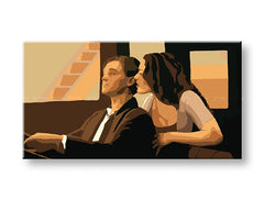 Pop art kép motívummal: TITANIC bézs-barna árnyalatokban | Kézzel festett POP Art kép TITANIC, szerelem és filmvilág – előnézet