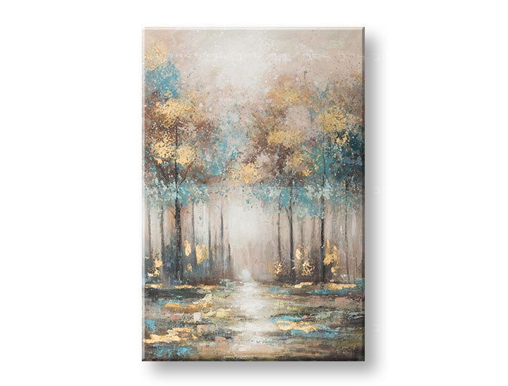 Papilora kézzel festett vászonkép Fák motívummal, 80x120 cm méretben, modern otthonokba. Egyedi műalkotás a természet szerelmeseinek.