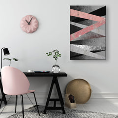 Pop art vászonkép motívummal: Restricted Elegance lila-kék árnyalatokban felakasztva az enteriőrben nappali számára, kifinomult hangulat, minimalizmus – enteriőr