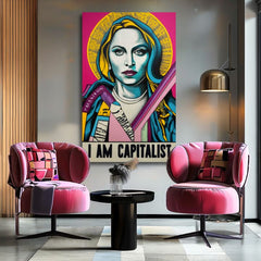 Modern vászonkép motívummal: nő arany-fekete árnyalatokban, popkultúra | Madonna vászonkép - Popová revolúcia – termék, nézet 2