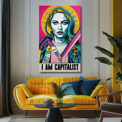 Modern vászonkép motívummal: nő arany-fekete árnyalatokban, popkultúra | Madonna vászonkép - Popová revolúcia – termék