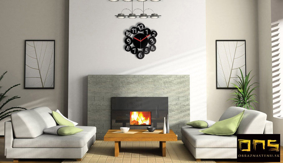 Modern kép motívummal: MAGIC NUMBERS fehér-fekete árnyalatokban | Modern falióra MAGIC NUMBERS, otthon – előnézet