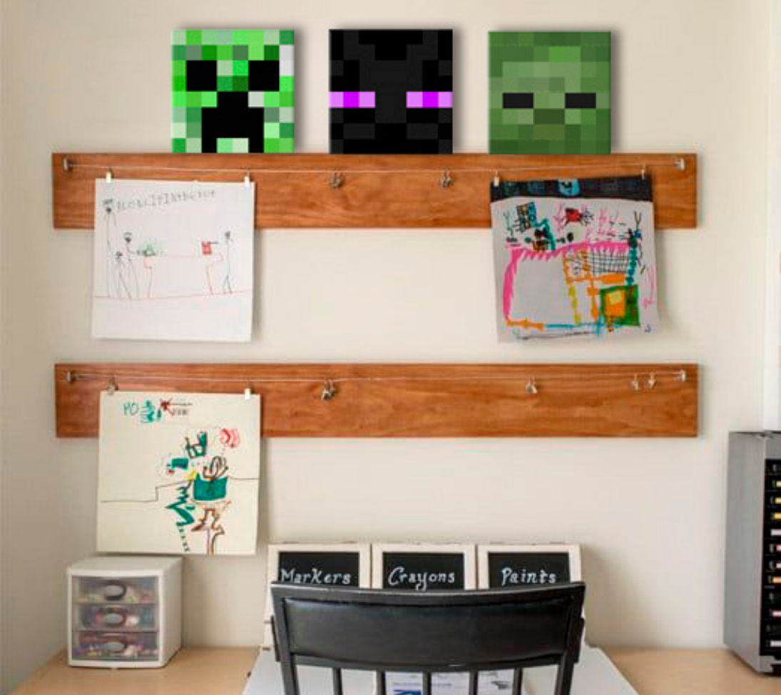 Modern vászonkép zöld-fekete árnyalatokban, játékos hangulat, kaland | Minecraft kép - Najlepšie postavičky na vásznon - Creeper, Enderman, Zombie – termék, nézet 2