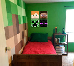 Modern kép motívummal: gyermek motívum, virágok, tenger és tengerpart fehér-bézs árnyalatokban | Minecraft kép - Najlepšie postavičky na vásznon - Alex, Steve, Enderman, Creeper – előnézet