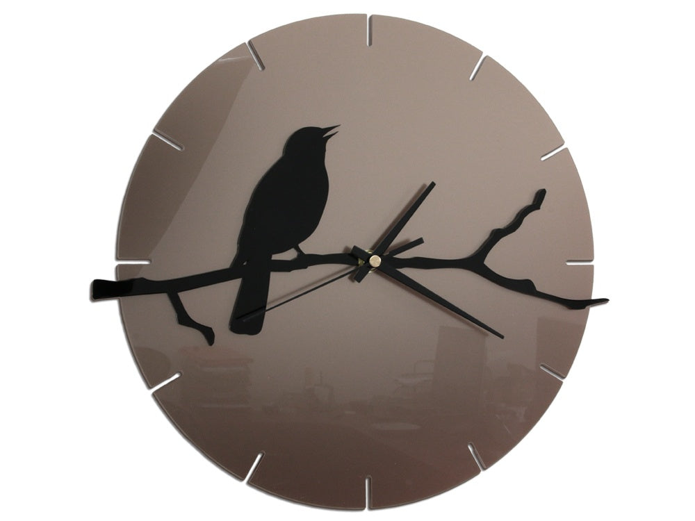 Modern falióra CLOCK-BIRD TORTORA tortora
