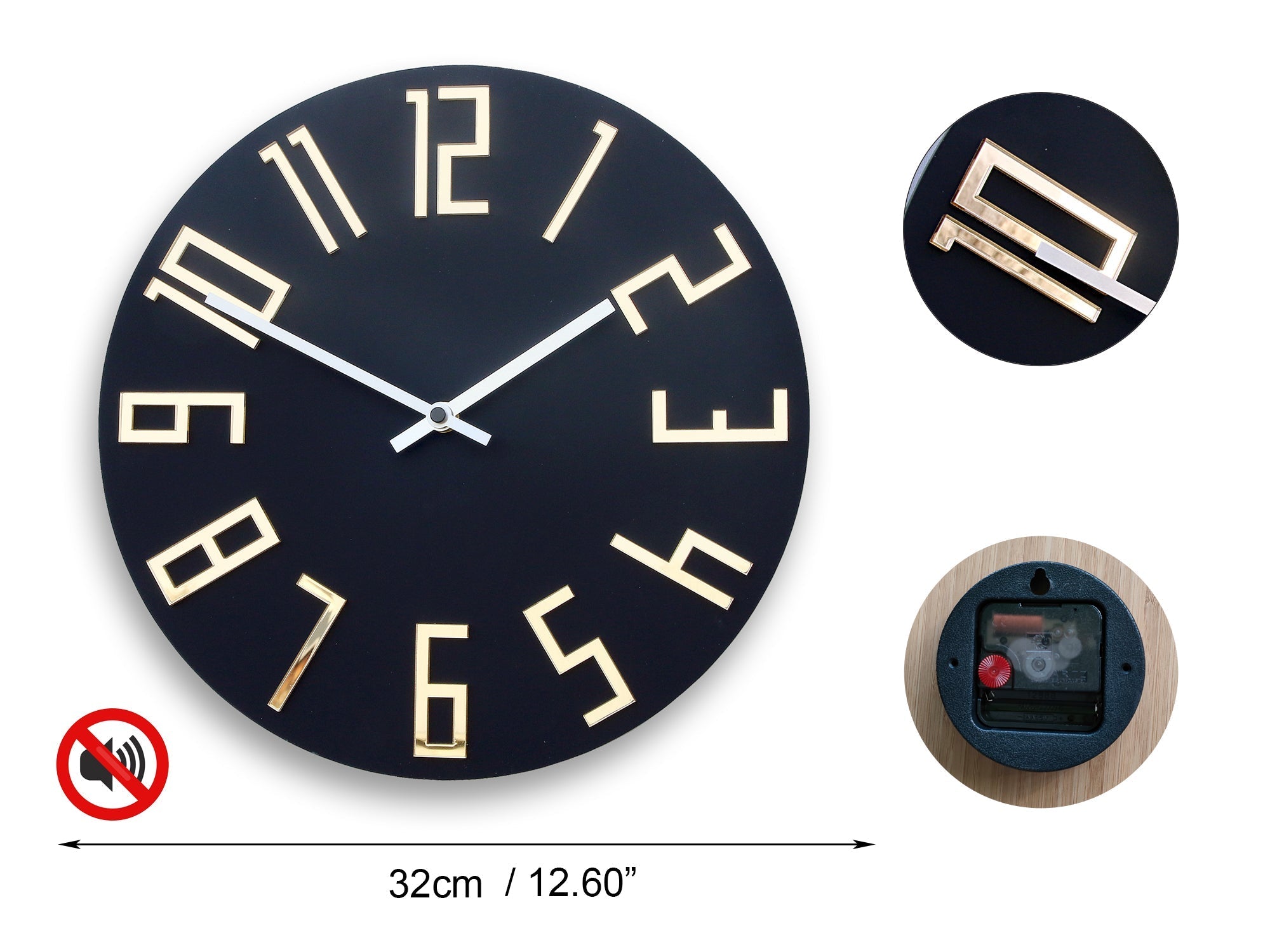 Modern falióra Slim Matná Čierna - kép 5