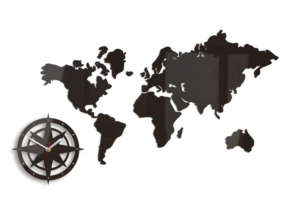 Modern falióra WORLD MAP WENGE wenge - fő kép