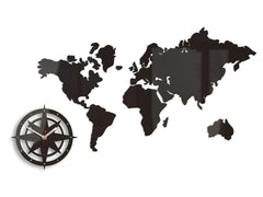 Modern falióra WORLD MAP WENGE wenge - fő kép