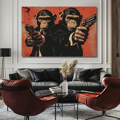 Modern vászonkép fekete-fehér árnyalatokban, erő és hatalom | Monkey Gang - Kép pre merész enteriőr, fali dekoráció – termék
