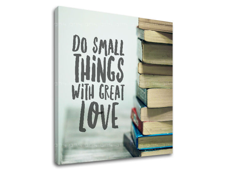 Modern vászonkép motívummal: Do small things, motivációs idézet kék-piros árnyalatokban, alkalmas a relaxációs zóna számára | Motivációs fali kép Do small things_002 – termék