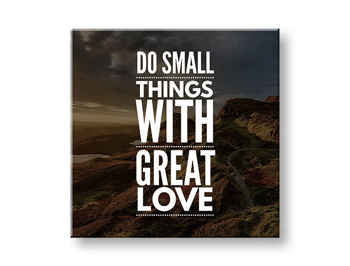 Ipari vászonkép motívummal: Do small things, égbolt, táj, motivációs idézet fehér árnyalatokban, természet, alkalmas a iroda számára | Motivációs fali kép Do small things_001 – fő