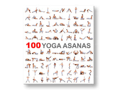 Modern vászonkép motívummal: 100 Yoga asanas, motivációs idézet fehér-szürke árnyalatokban, belső béke | Motivációs fali kép 100 Yoga asanas – fő