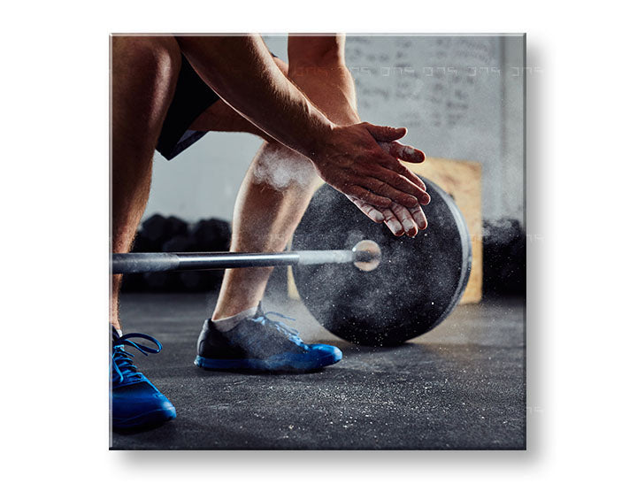 Modern vászonkép motívummal: a kitartásról, motivációs idézet, sport motívum kék-szürke árnyalatokban, intenzív hangulat, alkalmas a dolgozószoba számára – fő [XOBMT059E12]