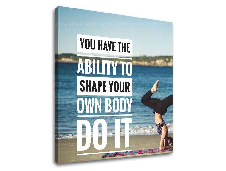 Modern vászonkép motívummal: You have the ability to, óceán, tengerpart, tenger és tengerpart, motivációs idézet fehér-fekete árnyalatokban, alkalmas a dolgozószoba számára – termék