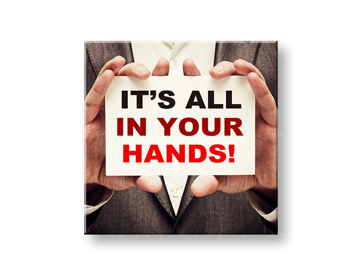 Art deco vászonkép motívummal: Its all in your hands, motivációs idézet piros-fekete árnyalatokban | Motivációs fali kép Its all in your hands_002 – fő