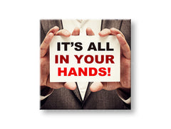 Art deco vászonkép motívummal: Its all in your hands, motivációs idézet piros-fekete árnyalatokban | Motivációs fali kép Its all in your hands_002 – fő