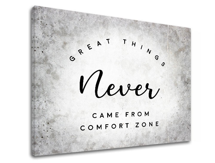 Ipari kép motívummal: Great things, motivációs idézet, természet szürke-fekete árnyalatokban | Motivációs fali kép Great things, növekedés és fejlődés – előnézet