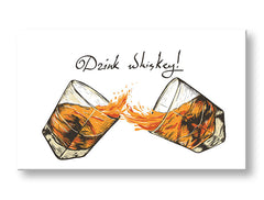 Ipari vászonkép motívummal: táj fehér-fekete árnyalatokban, vidám hangulat, ünneplés | Fali kép s textom Drink whiskey – fő