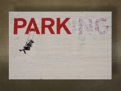 Klasszikus kép motívummal: Street ART – Banksy, gyermek motívum, természet bézs-piros árnyalatokban | Vászonkép Street ART – Banksy, gyermekkor és nosztalgia – előnézet