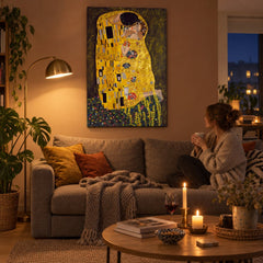 Vászonkép A csók – Gustav Klimt a nappaliban