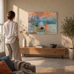 Vászonkép A felkelő nap impressziója – Claude Monet a nappaliban