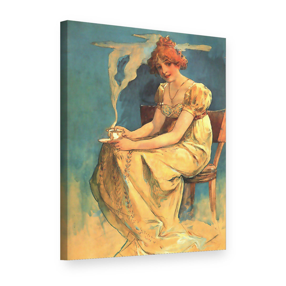 Vászonkép A kávé – Alfons Mucha, 3D nézet