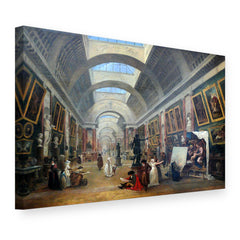 Vászonkép A Louvre Nagy Galériájának terve – Hubert Robert, 3D nézet
