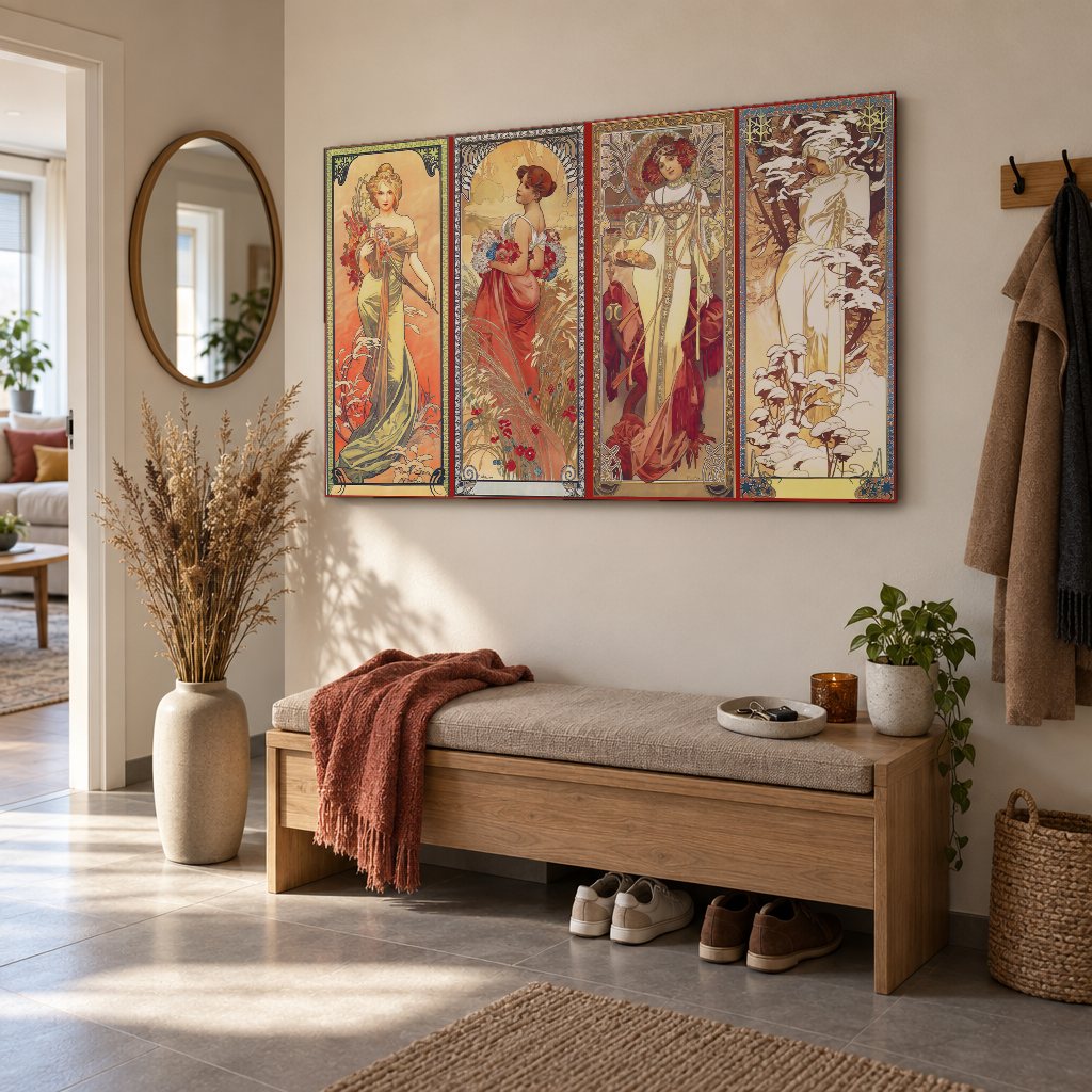 Vászonkép A négy évszak – Alfons Mucha az előszobában