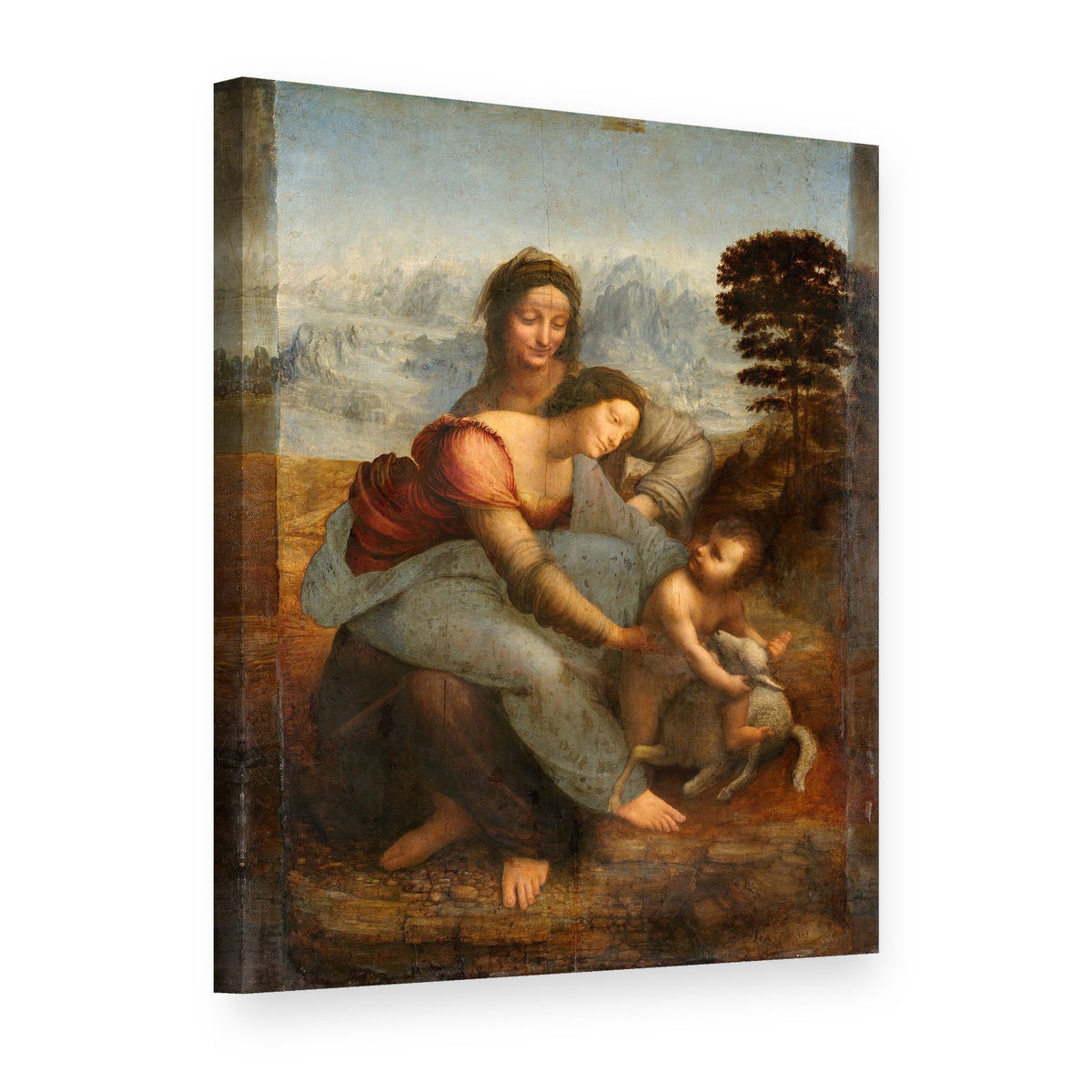 Vászonkép A Szent Család Szent Annával – Leonardo da Vinci, 3D nézet