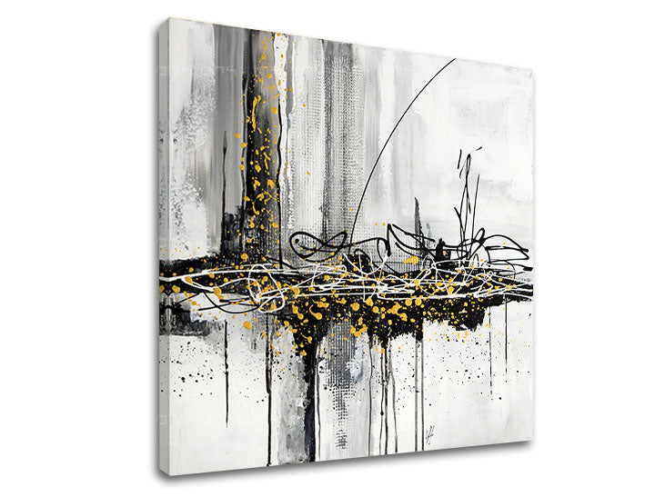 Art deco vászonkép motívummal: ecsetvonások fehér-szürke árnyalatokban, mozgás, többrészes kivitel, alkalmas a előszoba számára | Vászonkép ABSZTRAKT – fő