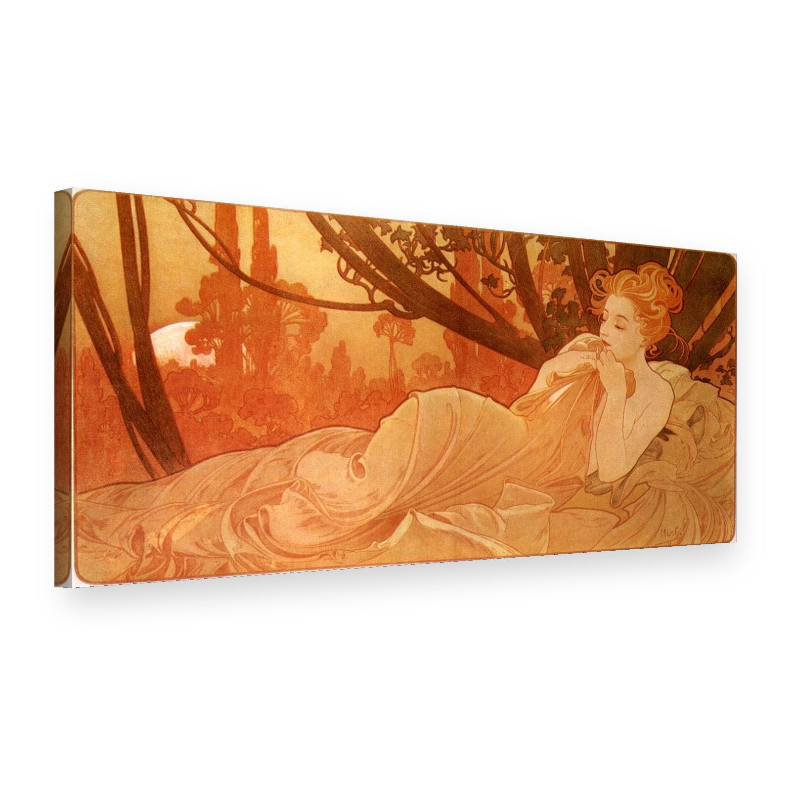 Vászonkép Alkonyat – Alfons Mucha, 3D nézet