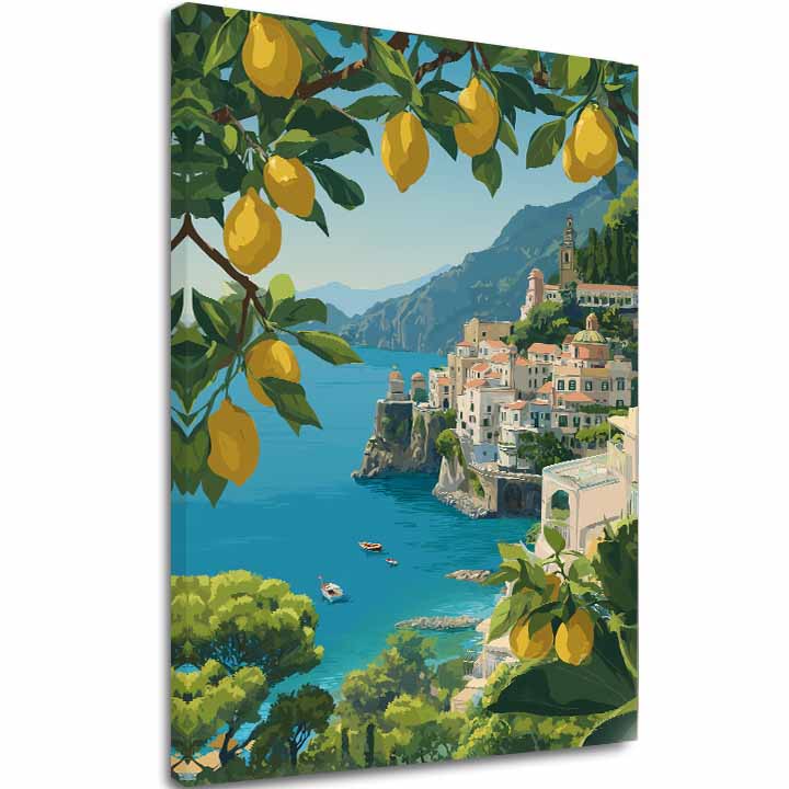 Vászonkép Pobrežie Amalfi - Letná Atmosféra
