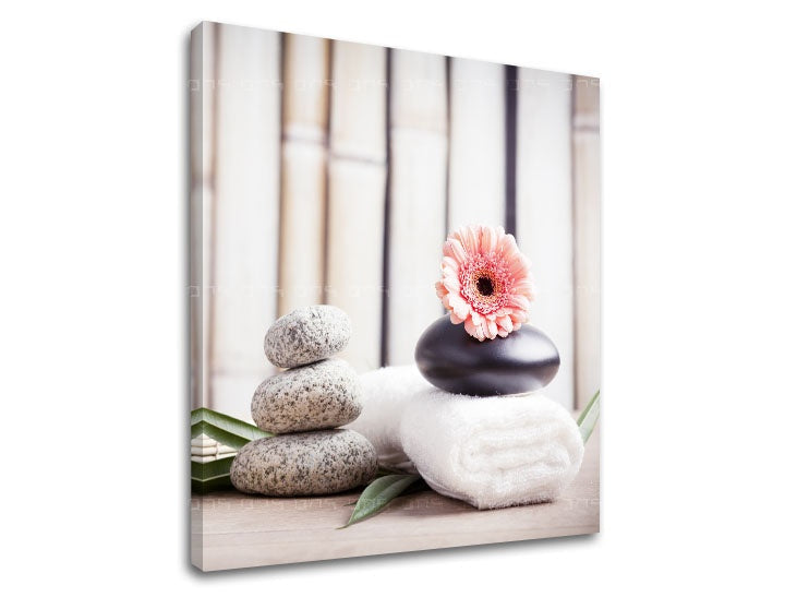 Klasszikus kép motívummal: FENG SHUI, virágok, természet fehér-bézs árnyalatokban | Vászonkép FENG SHUI_053-12, természet – előnézet