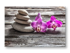Klasszikus vászonkép motívummal: FENG SHUI lila-szürke árnyalatokban, nyugodt hangulat, természet, alkalmas a nappali számára | Vászonkép FENG SHUI_060-11 – fő