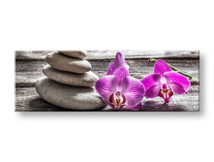 Rusztikus vászonkép motívummal: FENG SHUI lila-szürke árnyalatokban, nyugodt hangulat, természet, alkalmas a nappali számára | Vászonkép FENG SHUI_060-13 – fő