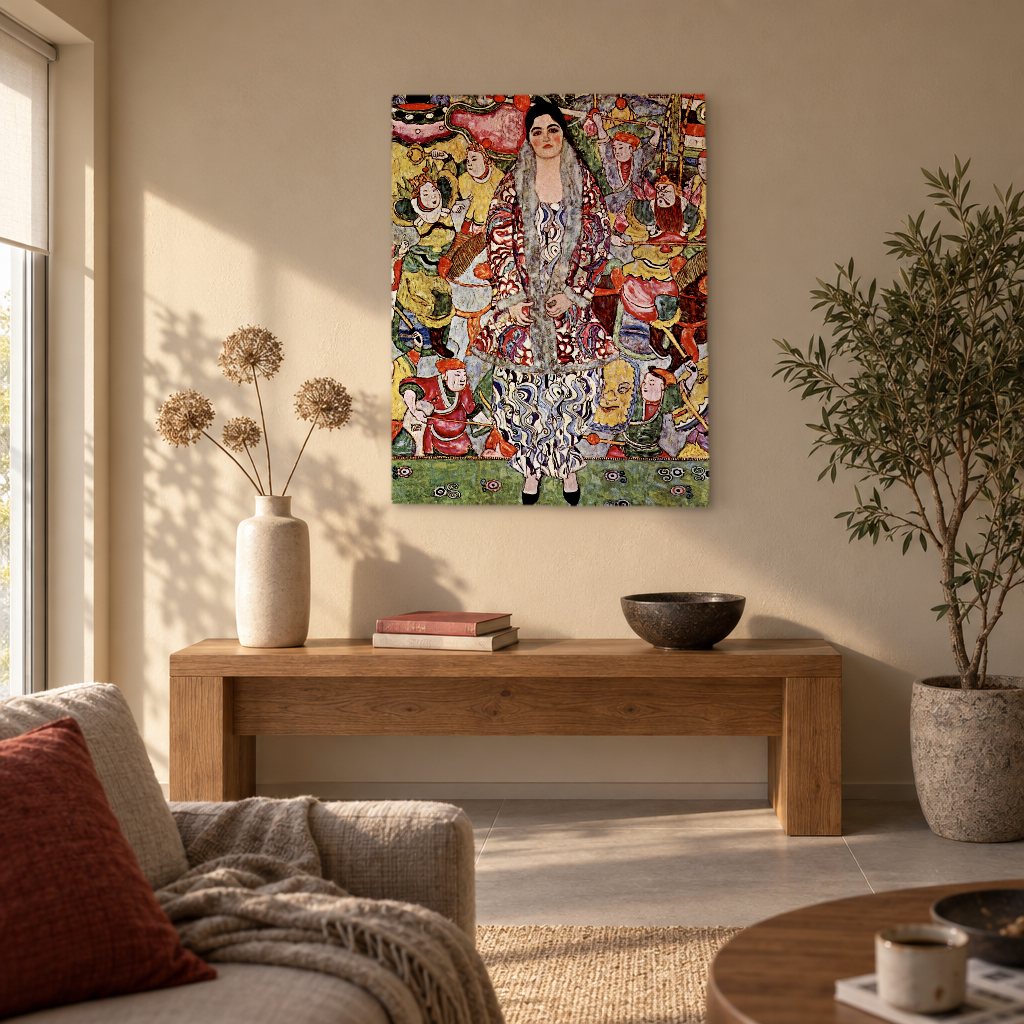 Vászonkép Friederike Maria Beer portréja – Gustav Klimt a nappaliban