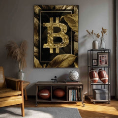 Vászonkép Zlatý Bitcoin - Modern Kryptomotív - kép 4