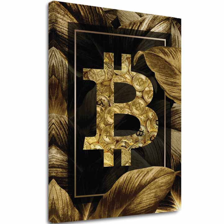 Vászonkép Zlatý Bitcoin - Modern Kryptomotív - fő kép