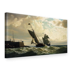 Vászonkép Hajó érkezik a kikötőbe – William Bradford, 3D nézet