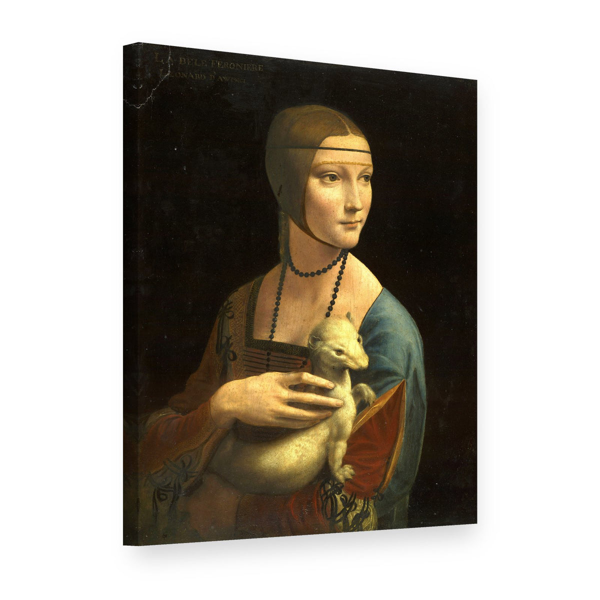 Vászonkép Hölgy hermelinnel – Leonardo da Vinci, 3D nézet