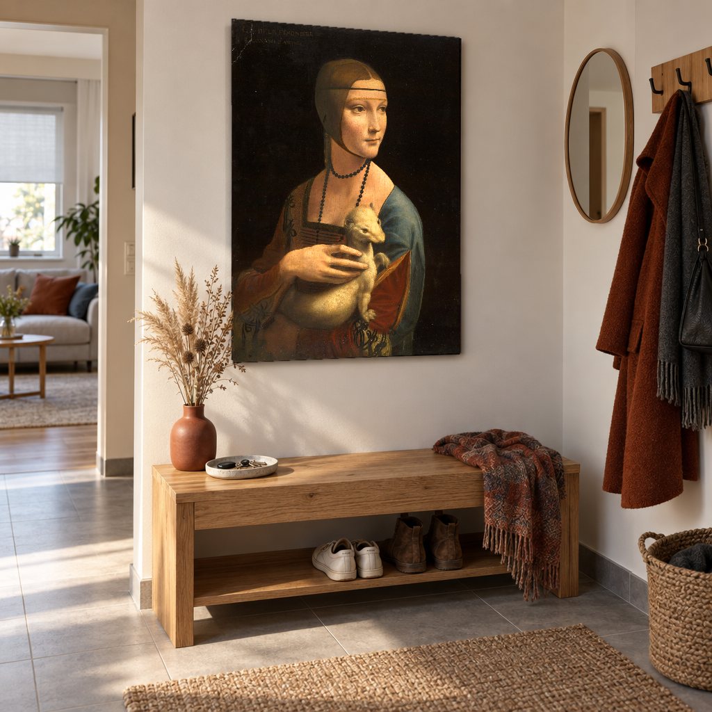 Vászonkép Hölgy hermelinnel – Leonardo da Vinci az előszobában