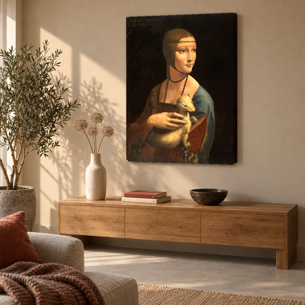 Vászonkép Hölgy hermelinnel – Leonardo da Vinci a nappaliban