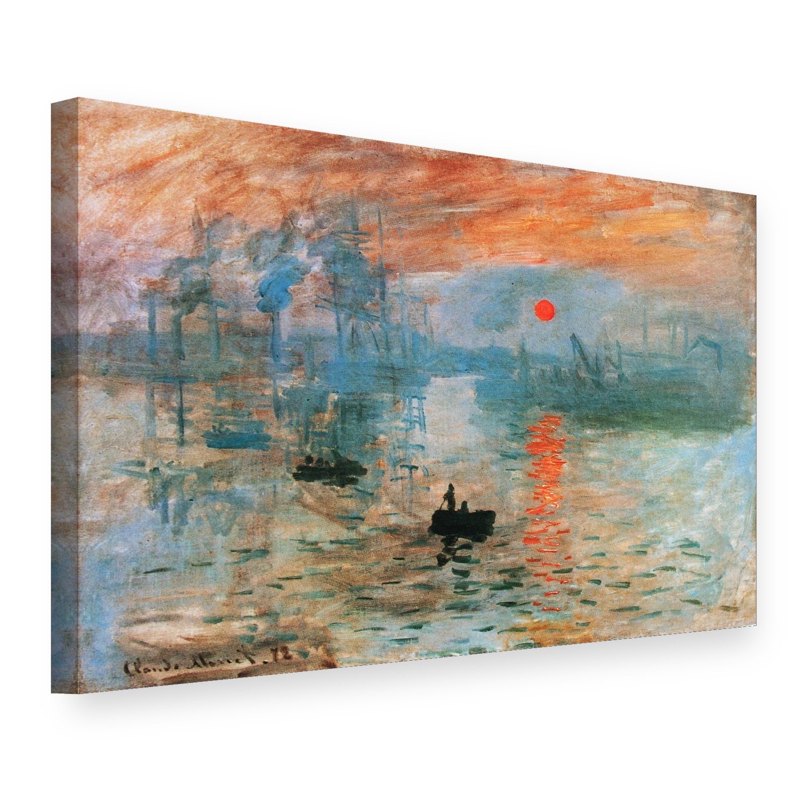 Vászonkép Impresszió, a felkelő nap – Claude Monet, 3D nézet