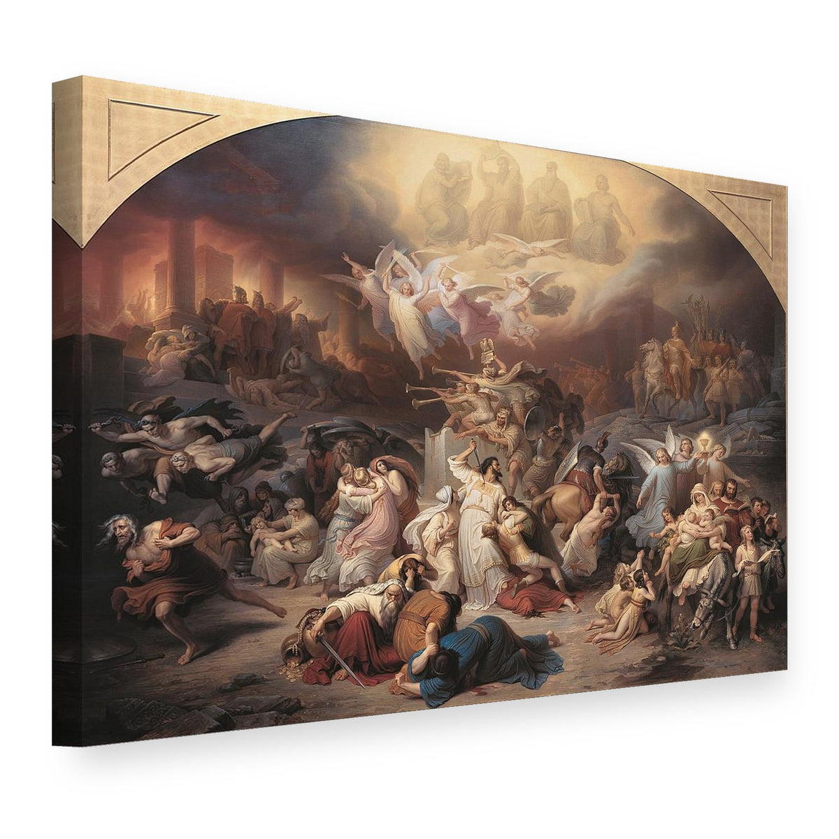 Vászonkép Jeruzsálem pusztulása Titus által – Wilhelm von Kaulbach, 3D nézet