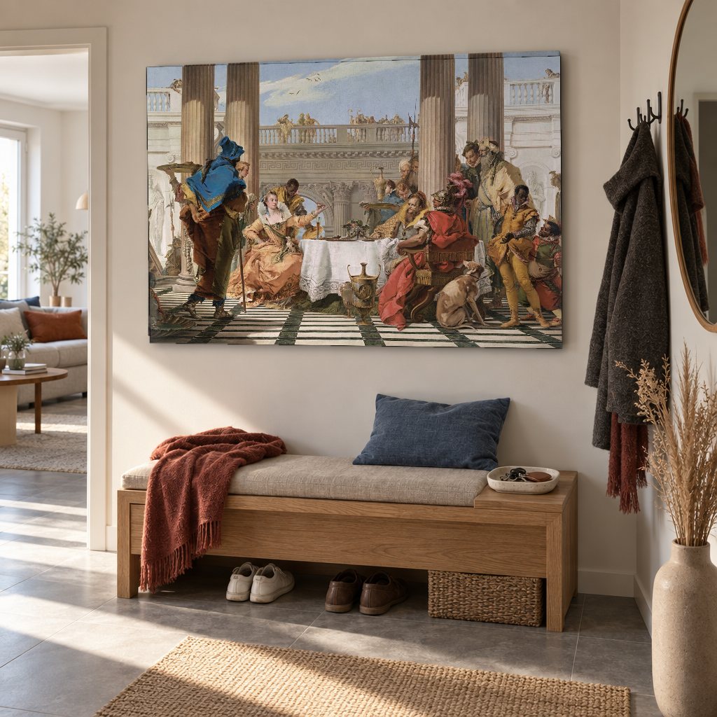 Vászonkép Kleopátra lakomája – Giambattista Tiepolo az előszobában