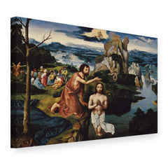 Vászonkép Krisztus megkeresztelése – Joachim Patinir, 3D nézet