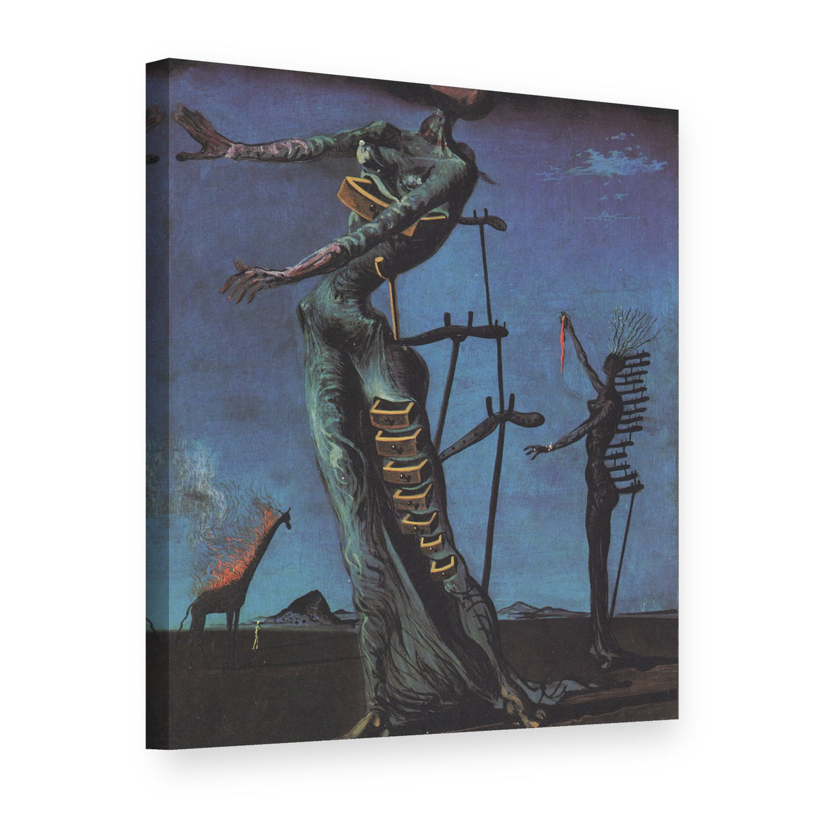 Vászonkép Lángoló zsiráf – Salvador Dalí, 3D nézet
