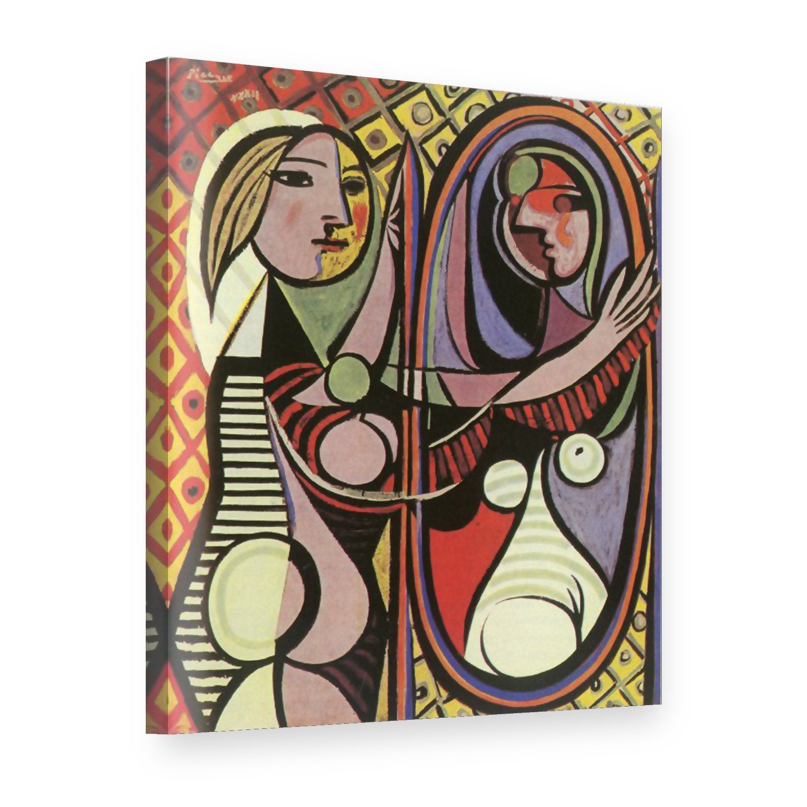 Vászonkép Lány a tükör előtt – Pablo Picasso, 3D nézet