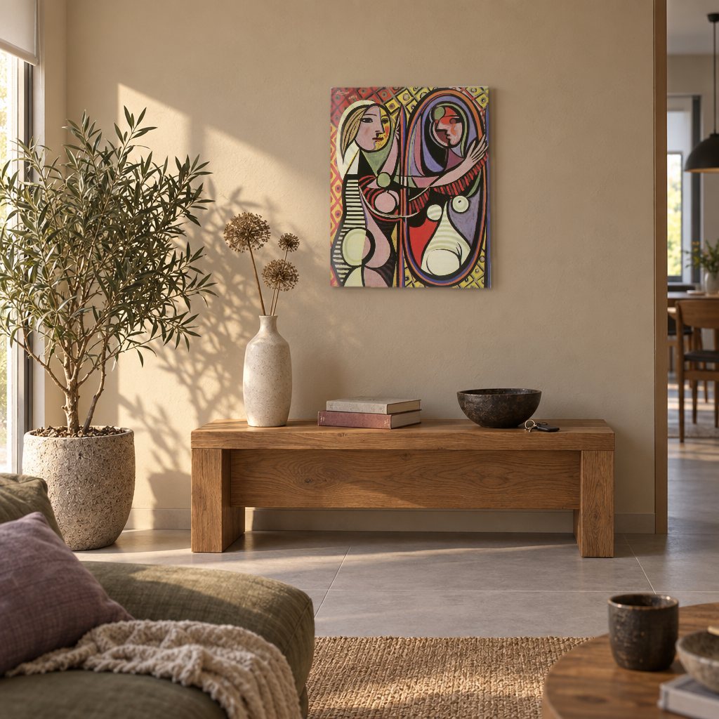 Vászonkép Lány a tükör előtt – Pablo Picasso a nappaliban